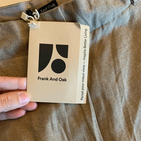 Frank and Oak The Amelia Balloon Fit Pant in Tan Size 10 Coastal,Linen  Casual - Picture 9 of 16